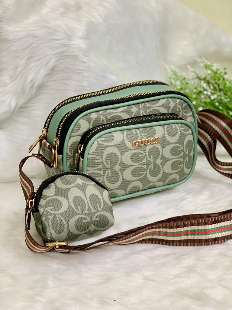 Trilogy Chic: 3-Chain Sling Bag with Petite Pockets